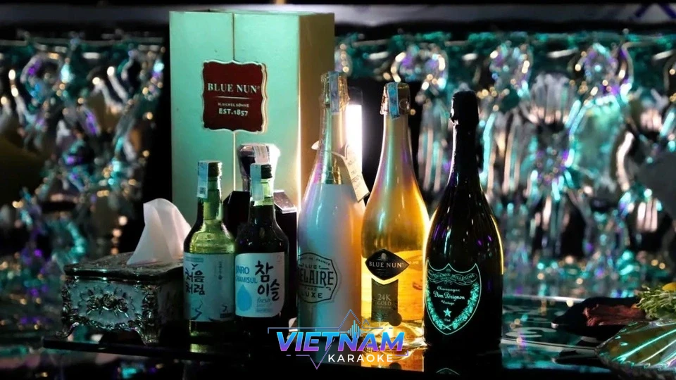 고급 샴페인과 소주 세팅