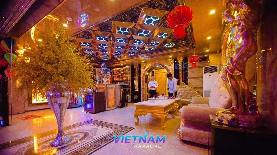 가라오케의 화려한 로비와 리셉션